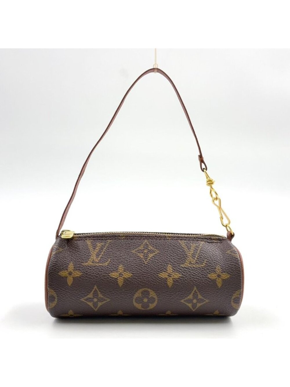 Louis Vuitton Papillon Leather Brown Light Pouch Gold